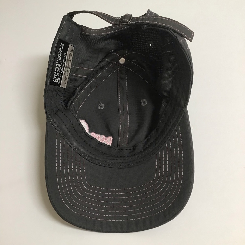 Deer Valley Ski Resort Hat Gear Cap Gray Pink Contrast Stitch Adjusts Vintage - Picture 3 of 11